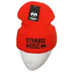 Strange Music - Hunter Orange Stencil Embroidered Folded Skull Cap