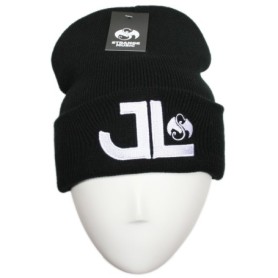 JL - Black Logo Embroidered Skull Cap