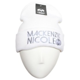 Mackenzie Nicole - White Embroidered Skull Cap