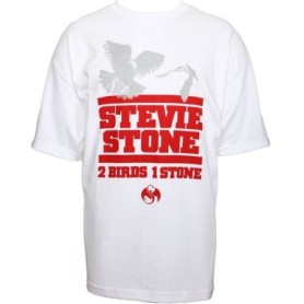 Stevie Stone - White 2 Birds 1 Stone Presale T-Shirt