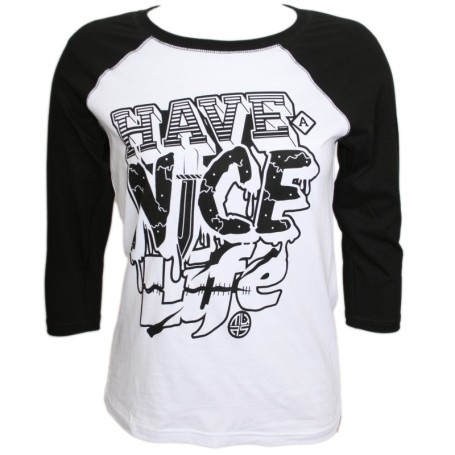 MURS - White / Black Have A Nice Life Ladies Raglan T-Shirt