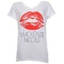 Mackenzie Nicole - White Lips Ladies V-Neck T-Shirt