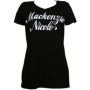 Mackenzie Nicole - Black Cursive Ladies V-Neck T-Shirt