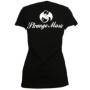 Mackenzie Nicole - Black Cursive Ladies V-Neck T-Shirt