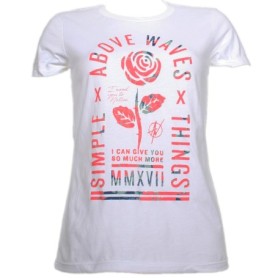 Above Waves - White Simple Things Ladies T-Shirt