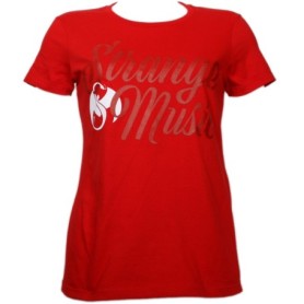 Strange Music - Red Cursive Ladies T-Shirt