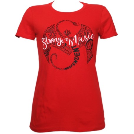 Strange Music - Red Inset Ladies T-Shirt