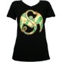 Strange Music - Black Floral Ladies V-Neck T-Shirt