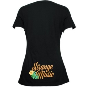 Strange Music - Black Floral Ladies V-Neck T-Shirt