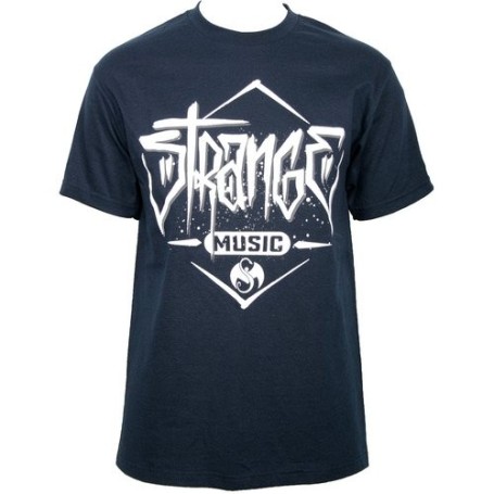 Strange Music - Navy Graffiti Brush T-Shirt