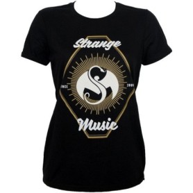 Strange Music - Black GeoScript Ladies T-Shirt