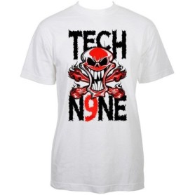 Tech N9ne - White Burning Skull T-Shirt