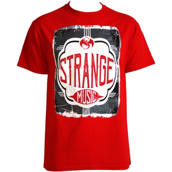 Strange Music - Red Vintage Label T-Shirt