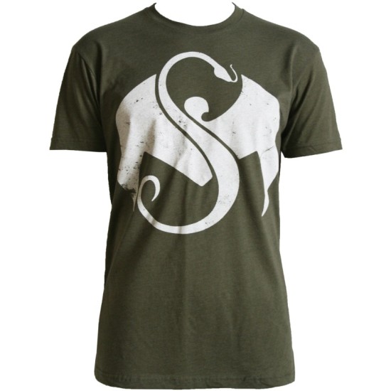 Strange Music - Military Green Logo Luxury Blend T-Shirt