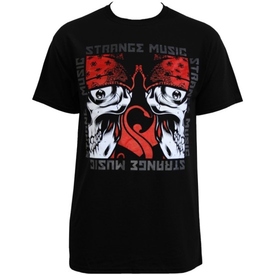 Strange Music - Black Twin Skulls Tultex Brand T-Shirt