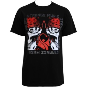 Strange Music - Black Twin Skulls Jersey Brand T-Shirt