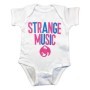 Strange Music - White Stiched Baby Outfit