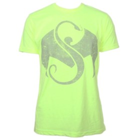 Strange Music - Neon Yellow Snake &amp; Bat Logo Luxury Blend T-Shirt