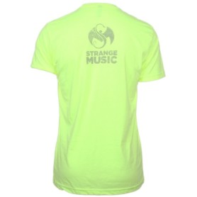 Strange Music - Neon Yellow Snake &amp; Bat Logo Luxury Blend T-Shirt