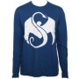 Strange Music - Cool Blue Snake & Bat Logo Luxury Blend Long Sleeve T-Shirt