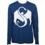 Strange Music - Cool Blue Snake & Bat Logo Luxury Blend Long Sleeve T-Shirt