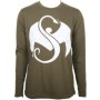 Strange Music - Military Green Snake & Bat Logo Luxury Blend Long Sleeve T-Shirt