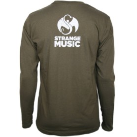 Strange Music - Military Green Snake &amp; Bat Logo Luxury Blend Long Sleeve T-Shirt