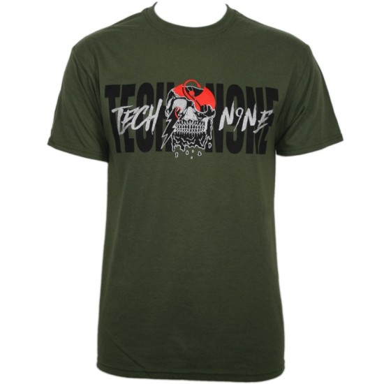 Tech N9ne - Military Green Silver Skull T-Shirt