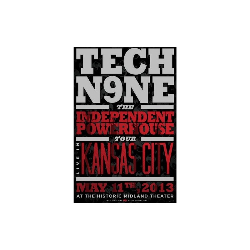 Tech N9ne - Limited Edition Kansas City Independent Powerhouse Tour Poster