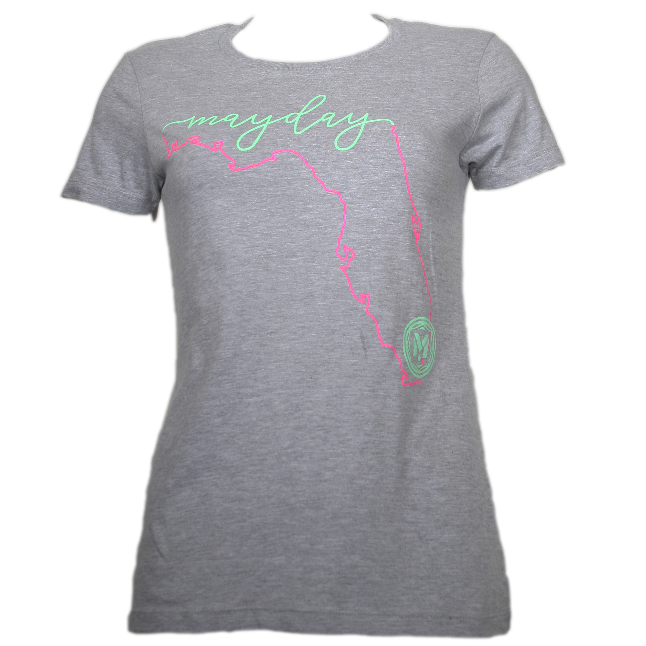 ¡MAYDAY!  - Athletic Heather Outline Ladies T-Shirt